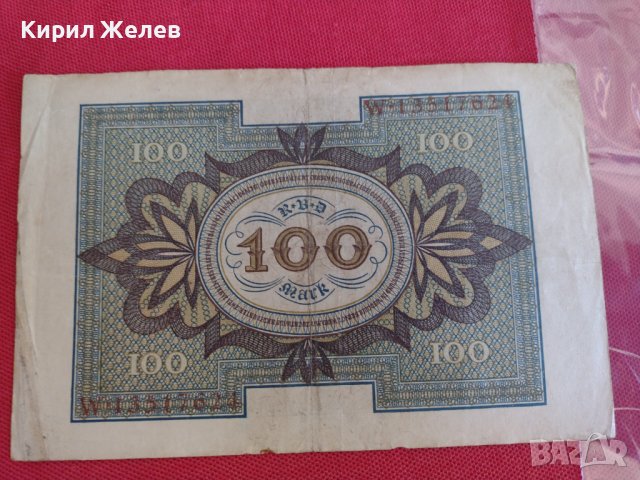 Райх банкнота 100 марки 1920г. Германия уникат за колекционери 28294, снимка 6 - Нумизматика и бонистика - 37144007