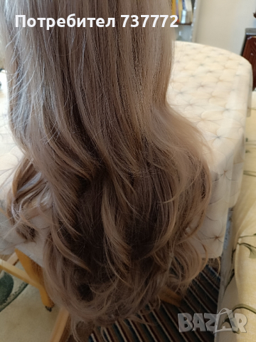 Качествена гъста светло кестеняво пепелен цвят перука, снимка 2 - Аксесоари за коса - 44570016