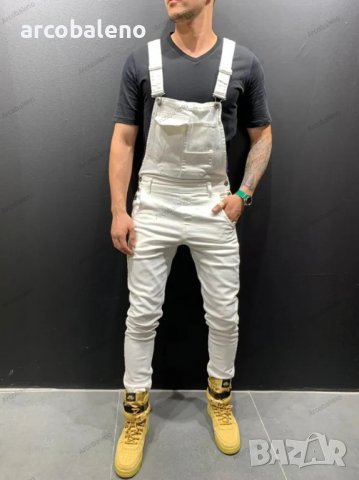 Мъжки дънки с тиранти в нов стил, 5цвята, снимка 3 - Дънки - 39815926