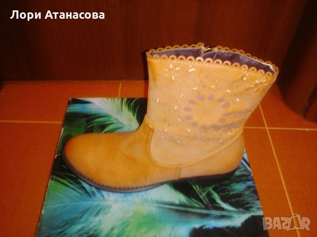 Ежедневни дамски боти от висококачествена еко кожа с активен цип отстрани, снимка 5 - Дамски боти - 30789204