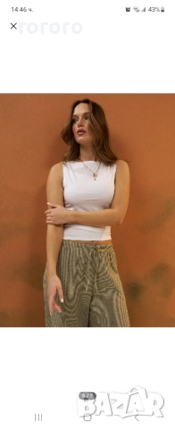 бял топ от трико, снимка 3 - Корсети, бюстиета, топове - 51847368