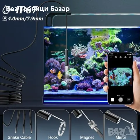Нова Инспекционна камера 1920P HD 5м IP67 8 LED ендоскоп Android iOS Бороскоп, снимка 3 - Други инструменти - 56184786