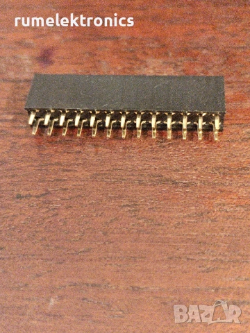 Женски двуредов цокъл 13пин 2,54мм, снимка 2 - Друга електроника - 54317328