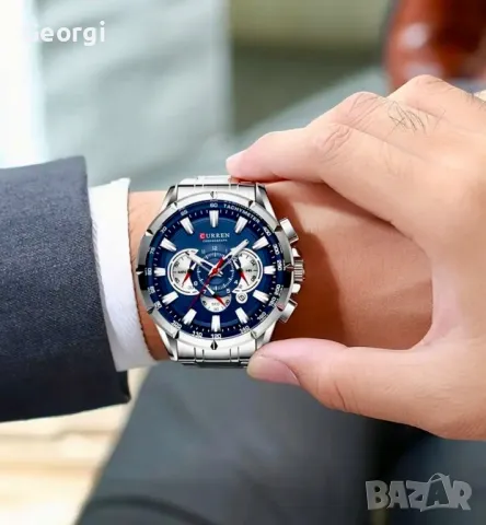 Мъжки, Спортно/Елегантен син хронограф Curren “Stills” 4серия*!, снимка 2 - Мъжки - 49521973