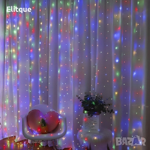 Коледни лампички с 300Led лампи 3 метра на 3 метра, снимка 2 - Лед осветление - 52800095