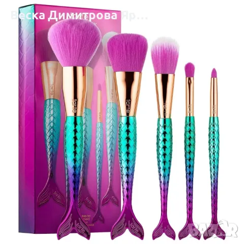Специална колекция от 5 броя четки за грим тип Русалка HZS96, снимка 2 - Козметика за лице - 47728533