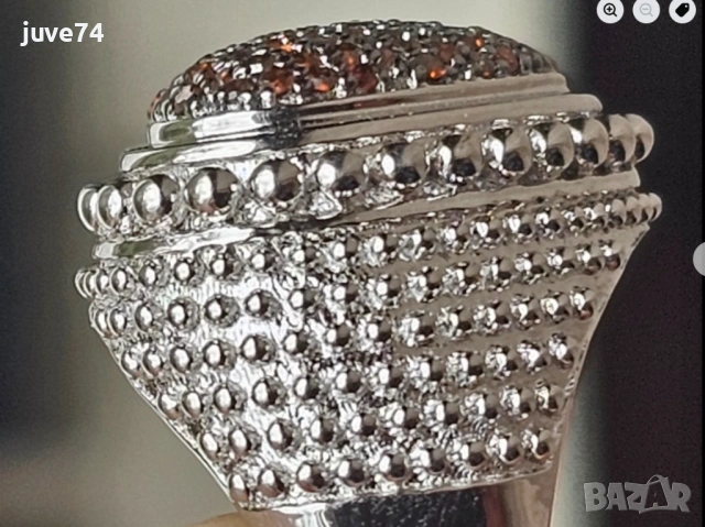 СРЕБЪРЕН ПРЪСТЕН С ЕСТЕСТВЕНИ ЧЕРВЕНИ ДИАМАНТИ  СЕРТИФИКАТ, снимка 5 - Пръстени - 54038967