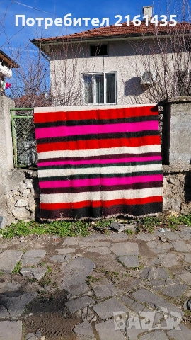 Ново неупотребявано вълнено ръчно тъкано Родопско халище , снимка 2 - Антикварни и старинни предмети - 53168946