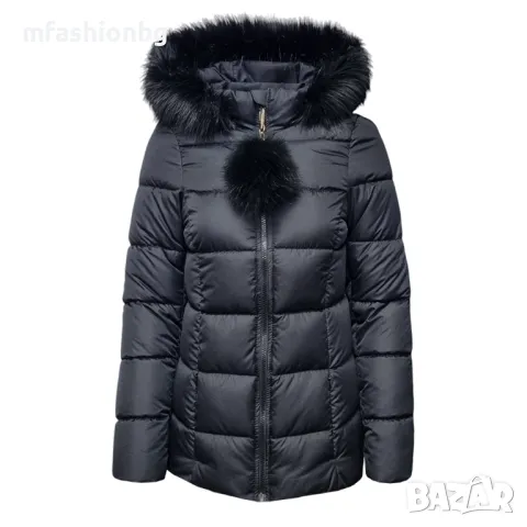 Дамско яке City Angels с подвижна качулка и пух, Черно, снимка 4 - Якета - 48438666