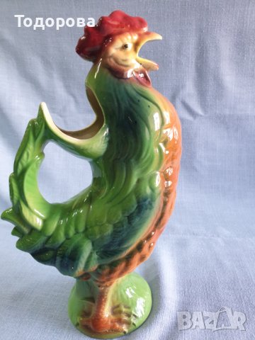 Порцеланова кана,лейка ,съд с форма на петел, снимка 4 - Антикварни и старинни предмети - 42142281