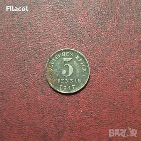 Германия Империя 5 пфенига 1917 година