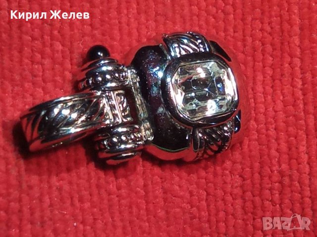 ВЕЛИКОЛЕН АРТ МЕДАЛЬОН БЛАГОРОДНА СТОМАНА с ГОЛЯМ ФАСЕТИРАН КРИСТАЛ и БЯЛА ПОЗЛАТА 38653, снимка 3 - Колиета, медальони, синджири - 41682205