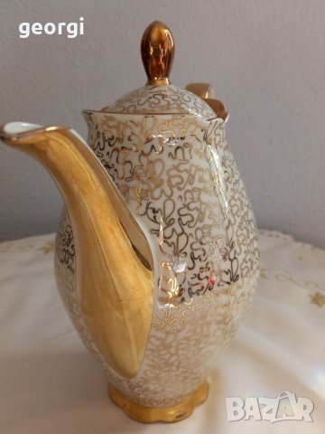 Ретро немски порцеланов чайник с позлата    19/3, снимка 3 - Сервизи - 35317733