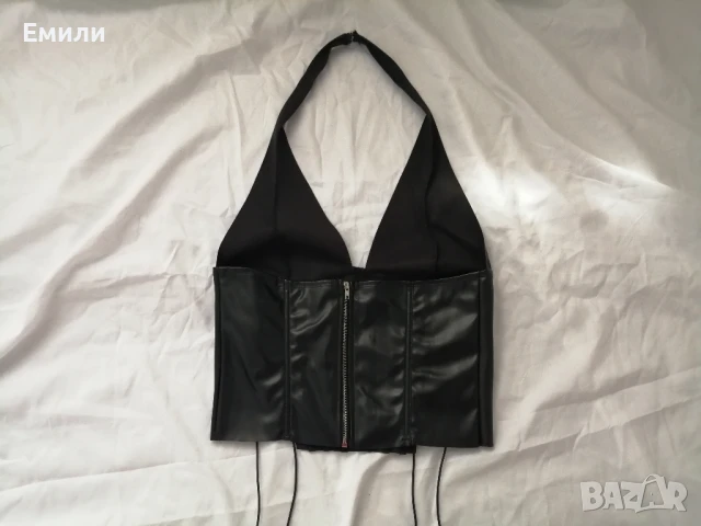 Нов дамски кожен топ/бюстие/корсет р-р XS и S, снимка 11 - Корсети, бюстиета, топове - 51076369