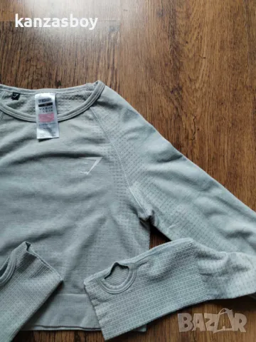 Gymshark Vital Seamless 2.0 Long Sleeve Crop Top - дамско фитнес боди КАТО НОВО ХС, снимка 5 - Корсети, бюстиета, топове - 50011518