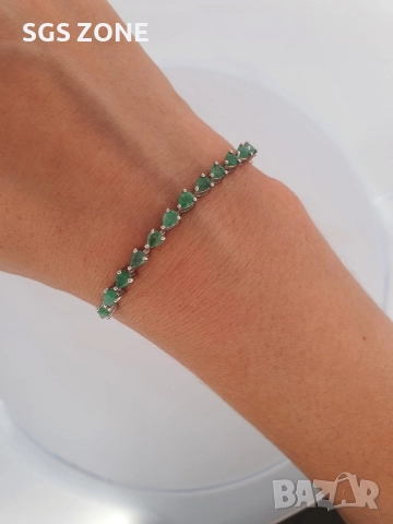 Тенис гривна с рубини, сапфири и изумруди