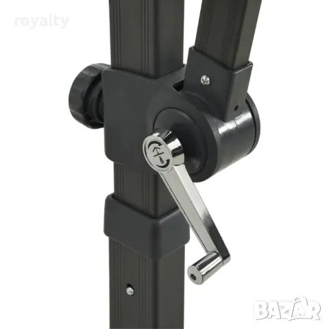 Градински чадър чупещо рамо с двоен покрив антрацит 250x250 см, снимка 2 - Градински мебели, декорация  - 50394409