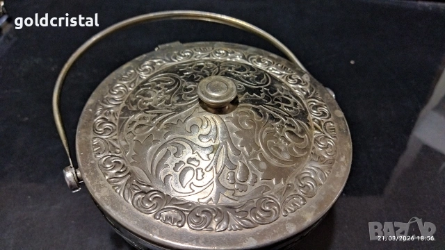 стара руска захарница с метален капак, снимка 8 - Антикварни и старинни предмети - 53932904