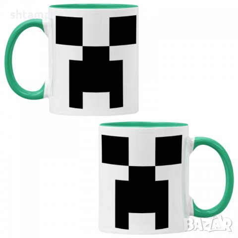 Чаша Minecraft Creeper Face 1,Керамична Чаша, Кафе Чай, Игра,Изненада,Подарък,Повод,Празник,Рожден Д, снимка 2 - Чаши - 38472967