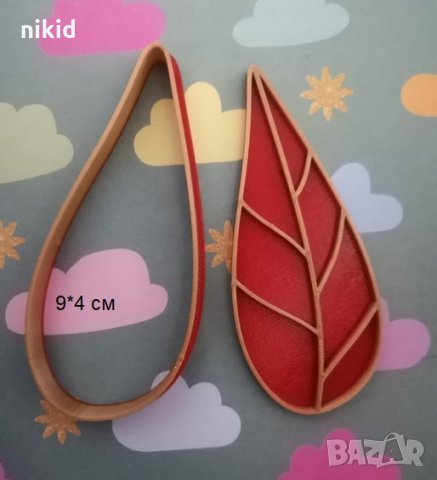 листо с резки пластмасов резец форма за сладки тесто фондан бисквитки украса торта декор