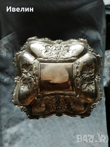 посребрена метална купа в стил арт деко, снимка 3 - Антикварни и старинни предмети - 30622962