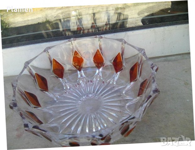 Кристална купа за сухи фрукти плодове ядки бонбони, снимка 1