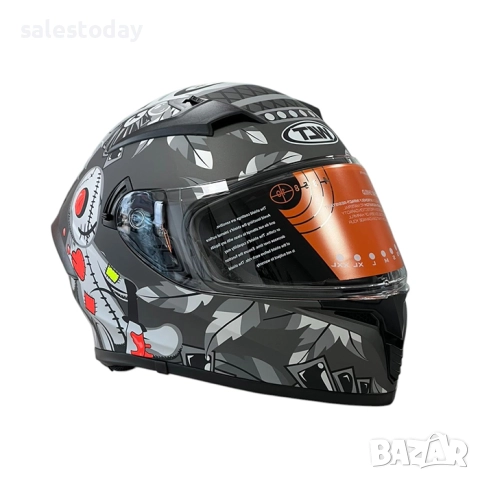 Каска за мотор Matt Grey 108-12, снимка 2 - Аксесоари и консумативи - 50975729