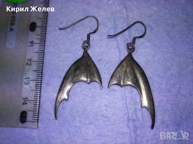 НЕВЕРОЯТНИ ГОТИЧЕСКИ СРЕБЪРНИ ОБЕЦИ ОКСИДИРАНО СРЕБРО 925 АНГЛИЯ Ръчна ХУДОЖЕСТВЕНА ИЗРАБОТКА 40009, снимка 8 - Обеци - 42656176