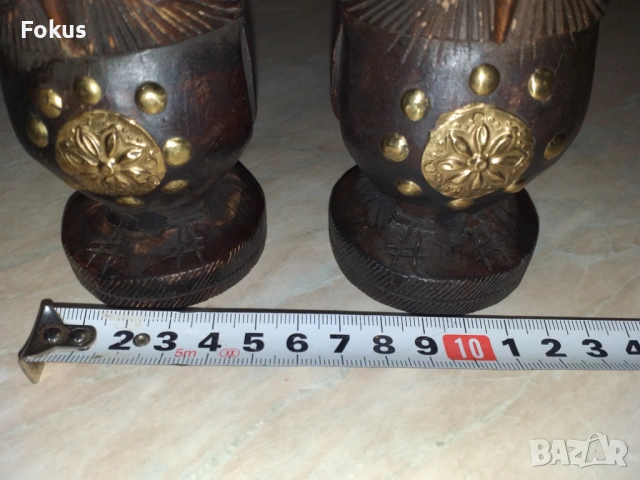 Лот бухалчета совички дърво и месинг, снимка 7 - Антикварни и старинни предмети - 53355911