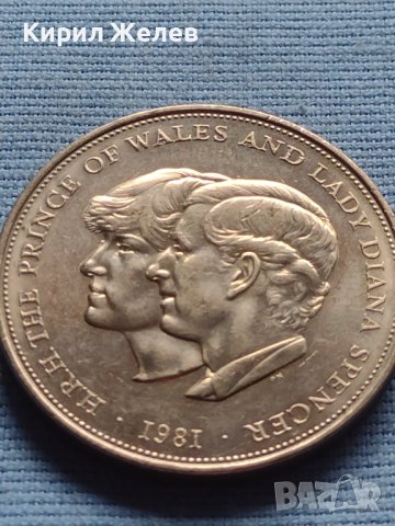 Монета 25 пенса 1981г. Англия Сватбата на принцеса Даяна и принц Чарлз 40431