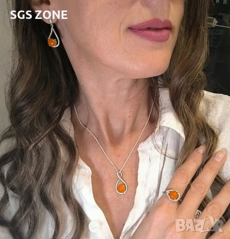 Обеци сребро 925 с естествен опал