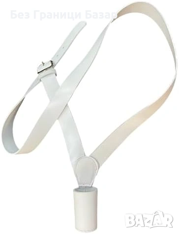 Нов Презраменен държач за знаме естествена кожа бял колан за флагщок през рамо регулируем, снимка 6 - Други - 54076635