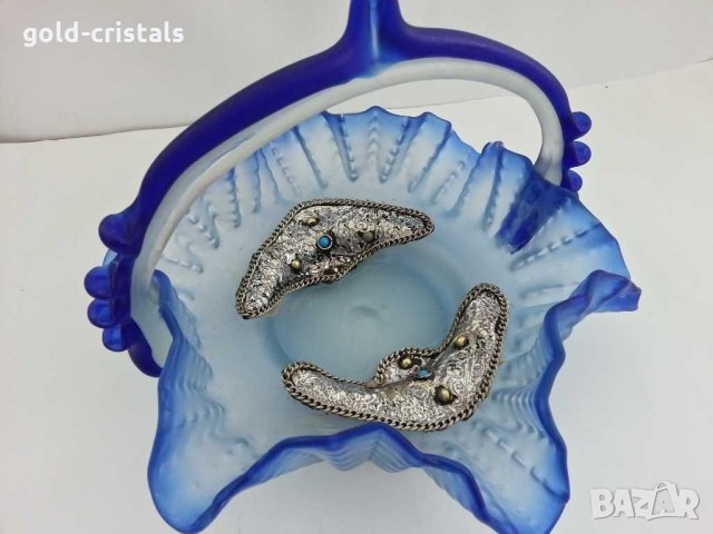 Стъклена купа фруктиера цветно стъкло, снимка 3 - Антикварни и старинни предмети - 29571507