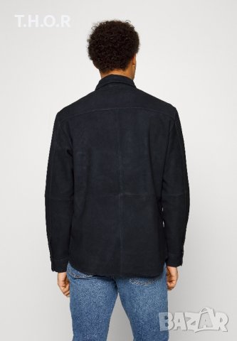 НОВО Selected Homme Suede Overshirt Jacket мъжко яке/естествен велур L, снимка 6 - Якета - 42377200