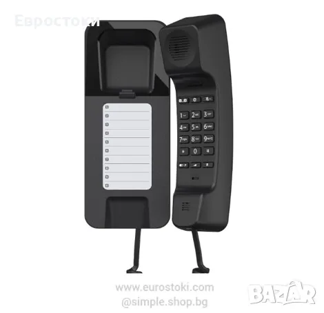 Стационарен телефон Gigaset Desk 200, компактен дизайн, настолен/стенен монтаж, цвят: черно, снимка 2 - Стационарни телефони и факсове - 47308297