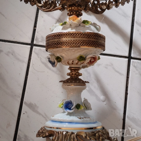 Стара порцеланова,настолна лампа. , снимка 7 - Антикварни и старинни предмети - 52650429