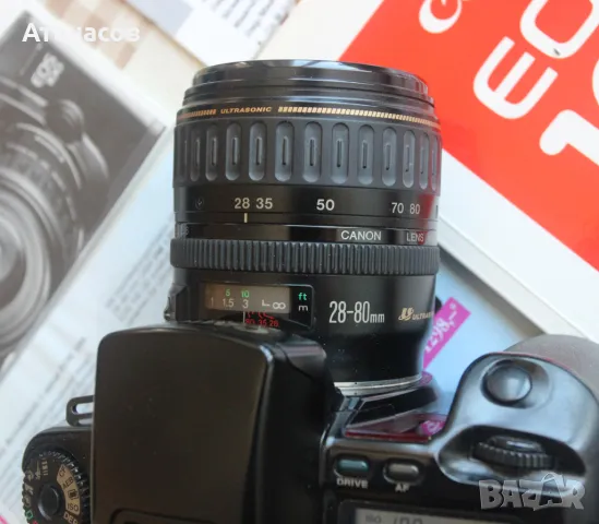 Canon EOS100 с обектив Canon Lens EF 28-80mm 28-80 mm 3.5-5.6, снимка 2 - Фотоапарати - 50093525