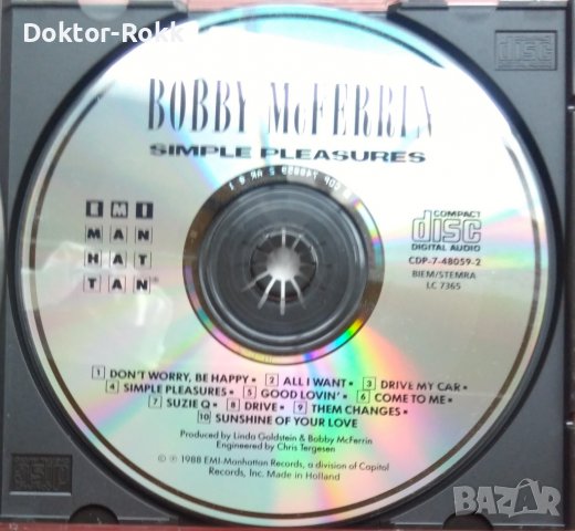 Bobby McFerrin – Simple Pleasures (1988, CD), снимка 3 - CD дискове - 37089285