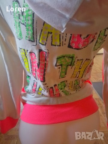 Подарявам 🍬Sollevarsi🍬Спортно горнище в бяло и искрящо розово, снимка 5 - Спортни екипи - 44327749