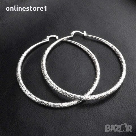 Сребърни обеци - Халки Фигаро 925 Код BH332, снимка 4 - Обеци - 29651459