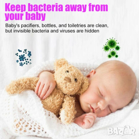 Преносима UV лампа за стерилизация, uvc дезинфектант led лампа, ултравиолетов стерилизатор, снимка 3 - Друга електроника - 54120036