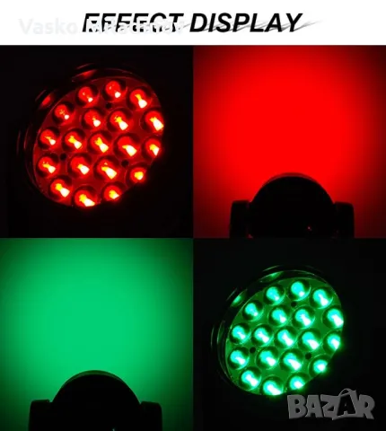 MOVING HEAD 19 X 15 WASH + ZOOM чисто нови, снимка 4 - Прожектори - 50127368