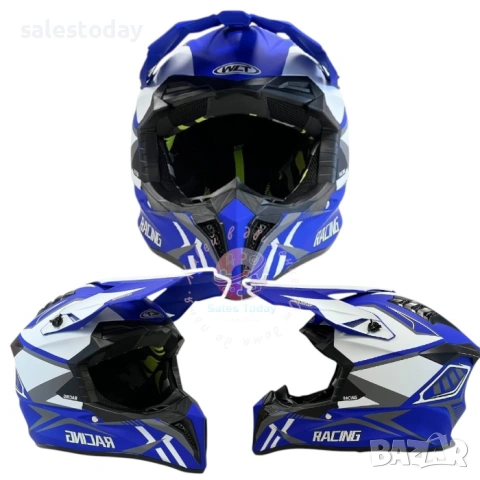 Кросова Каска за Мотокрос и Ендуро, Cross Helmet, Blue