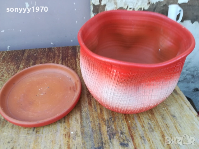 КЕРАМИЧНА САКСИЯ КАШПА 1910251235, снимка 4 - Саксии и кашпи - 52105506