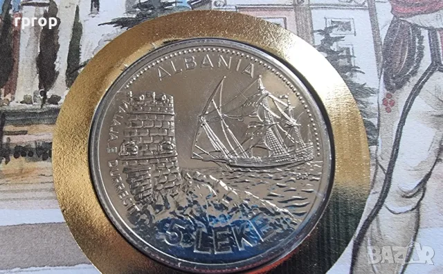 Нумизматичен плик . 

Албания.
5 леке
1987 година., снимка 2 - Нумизматика и бонистика - 48739219