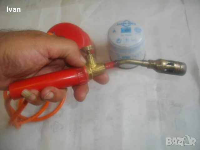 Мини бижутерска горелка за патрон газ пропан-бутан немска оригинална с маркуч и бутилка, снимка 13 - Други инструменти - 51251852