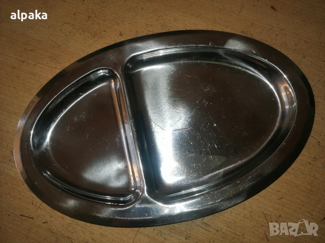 Продавам две нови двугнездови плата , алпака, снимка 2 - Прибори за хранене, готвене и сервиране - 50787185