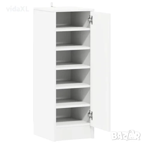 vidaXL Шкаф за обувки, бял, 32x35x92 см, инженерно дърво, снимка 5 - Шкафове - 56147866
