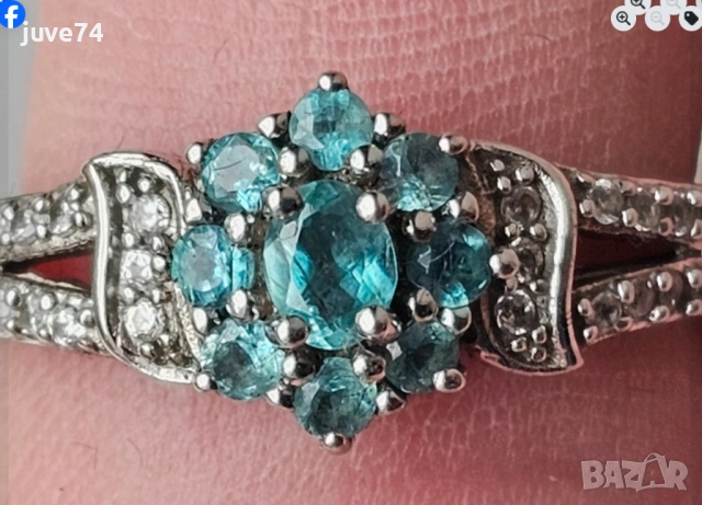  СРЕБЪРЕН ПРЪСТЕН С ГРАНДИДИЕРИТ (МАДАГАСКАР) , снимка 7 - Пръстени - 53944950