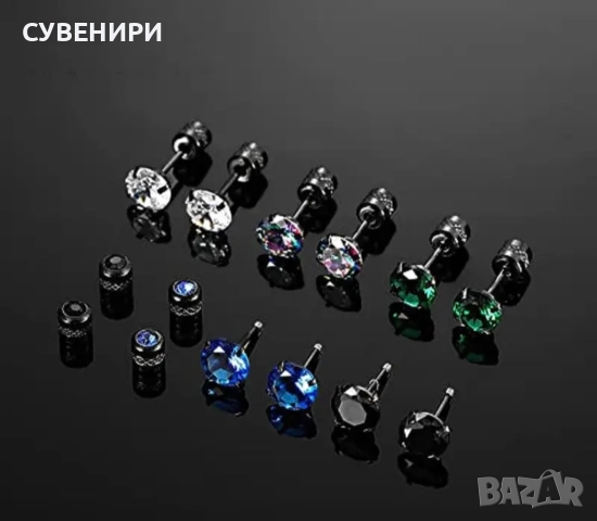 Мъжки обеци от неръждаема стомана , снимка 4 - Обеци - 51559722